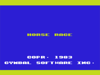 Horse Race title screen for Vic-20